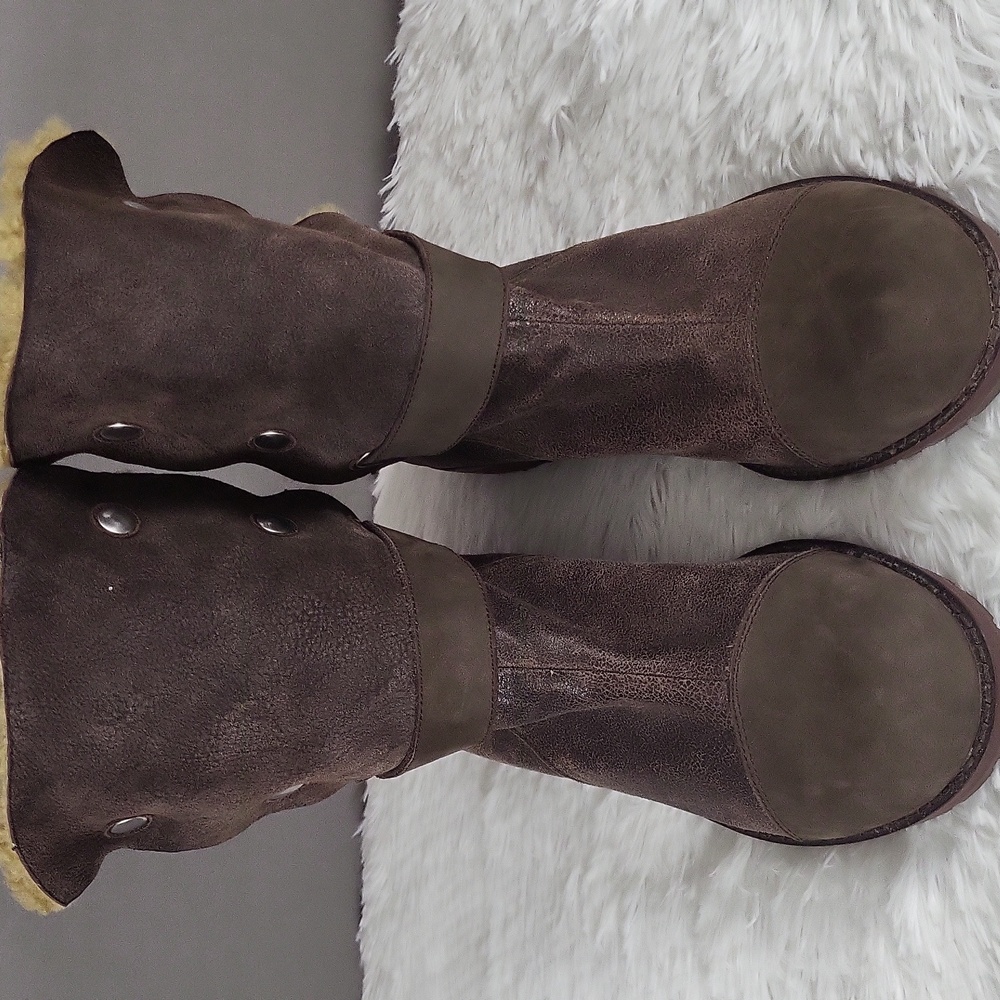Matt Bernson Dark Brown Tundra Shearling Lined Mid Calf Boots Wmn Sz 10 - Picture 2 of 12